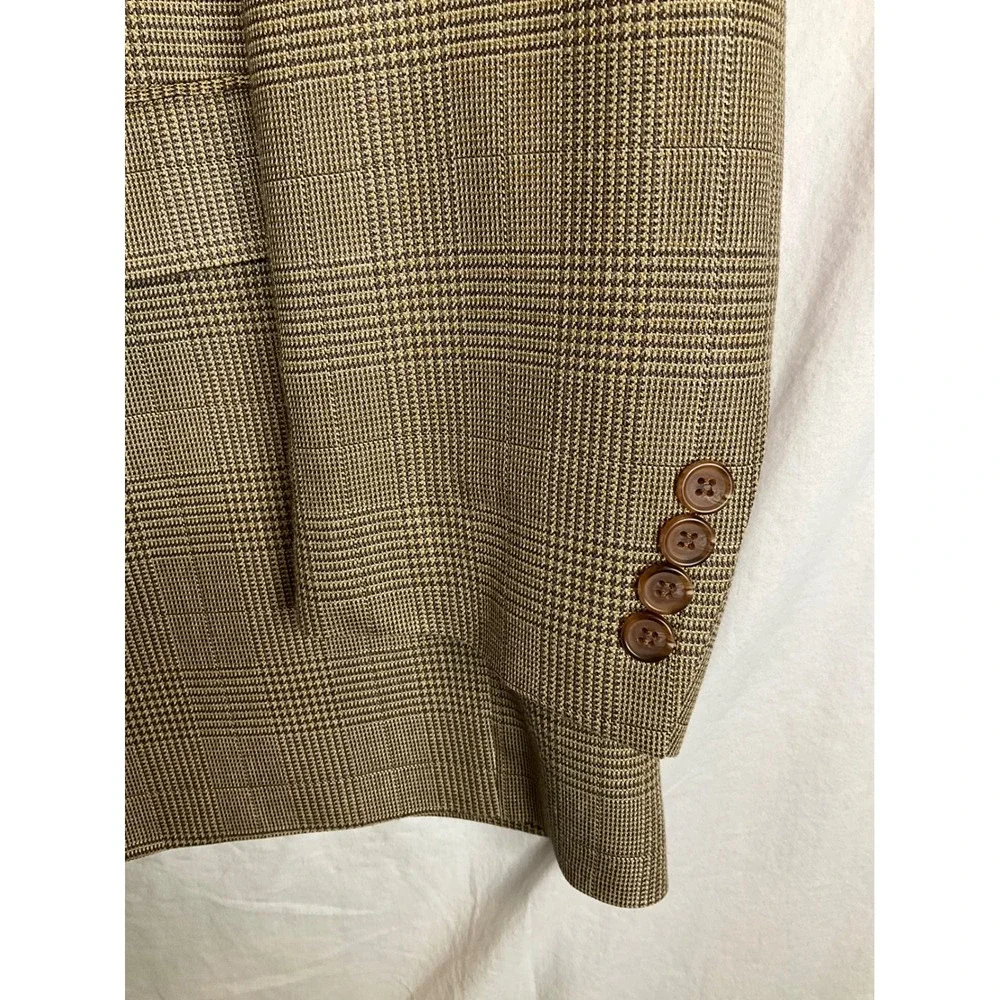 Ralph Lauren Blazer Sports Coat 2 Button Silk Wool Plaid Academia Heritage 42L